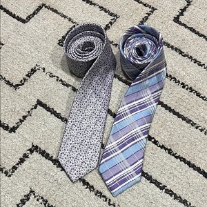 Bruno Piattelli Floral and Plaid Slim Ties Set